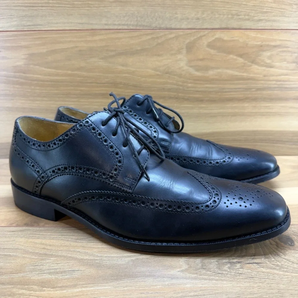Cole Haan Wingtip Oxfords Mens 11 M Black Leather Dress Shoes